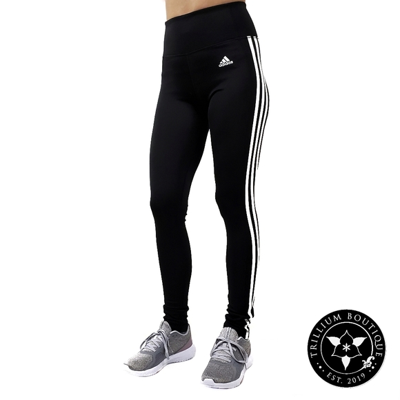 BUNDLE Adidas Climalite 3 Stripe Tights & Crewneck - Picture 13 of 16